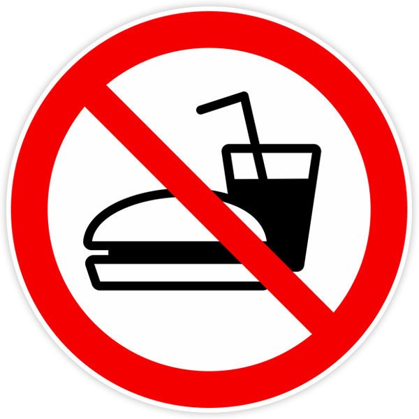 Autocollants: Interdit de manger de la malbouffe