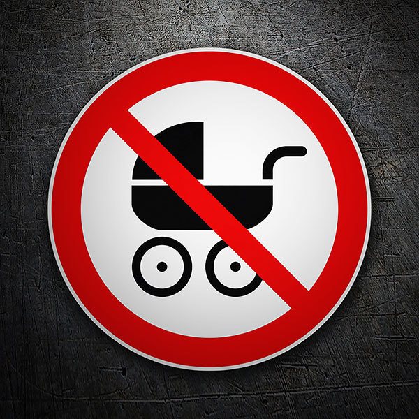 Autocollants: Voiturettes pour bébés interdites