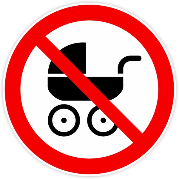 Autocollants: Voiturettes pour bébés interdites