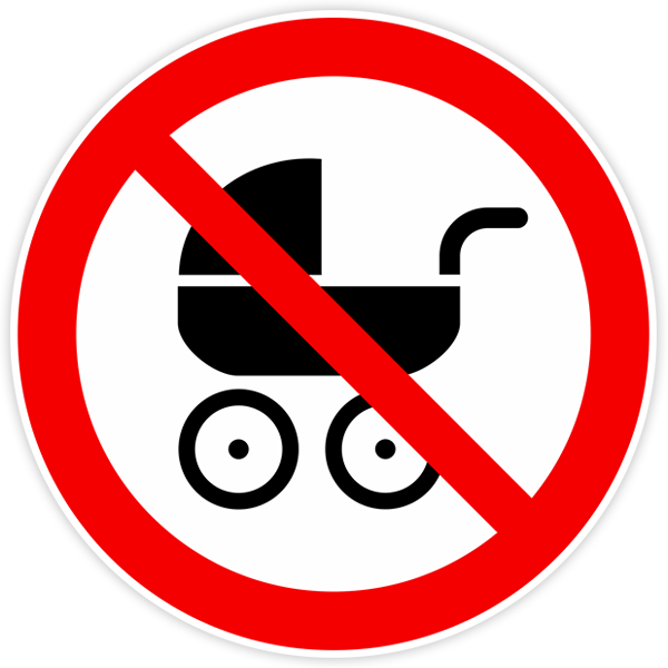 Autocollants: Voiturettes pour bébés interdites 0