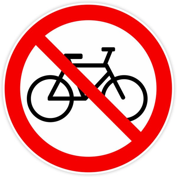 Autocollants: Interdit de faire du vélo