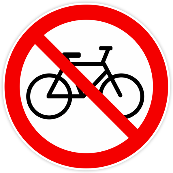 Autocollants: Interdit de faire du vélo 0