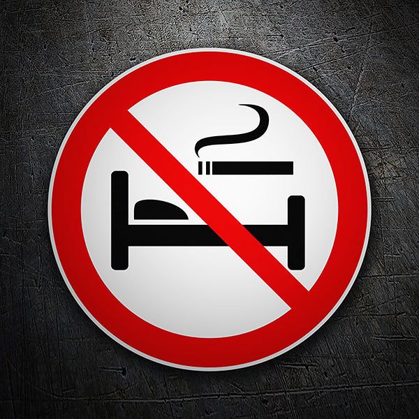 Autocollants: Interdiction de fumer au lit