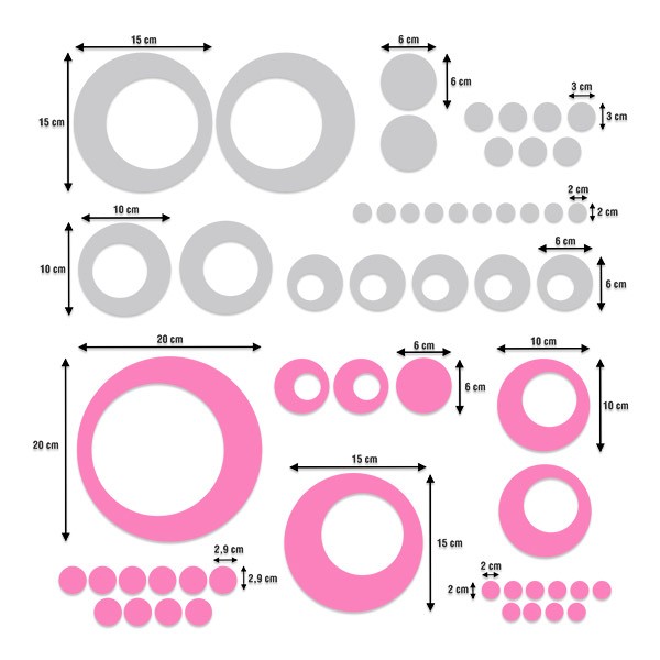 Stickers muraux: Kit 106X Cercles