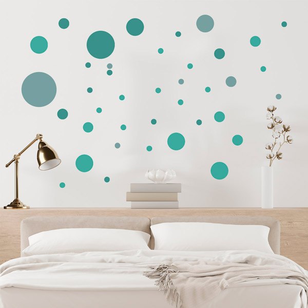 Stickers muraux: Kit Jeu de Cercles Turquoise