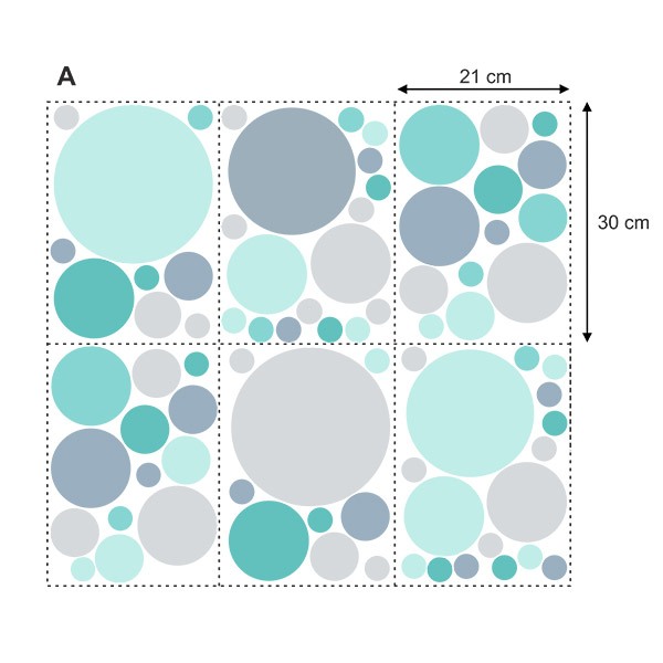 Stickers muraux: Kit Jeu de Cercles Turquoise