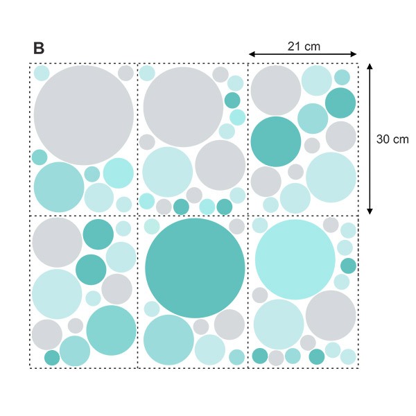 Stickers muraux: Kit Jeu de Cercles Turquoise