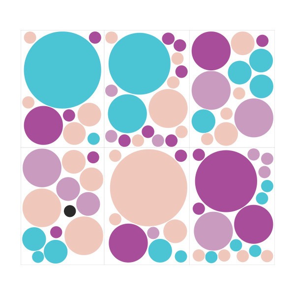 Stickers muraux: Kit Cercles de Teintes Violettes