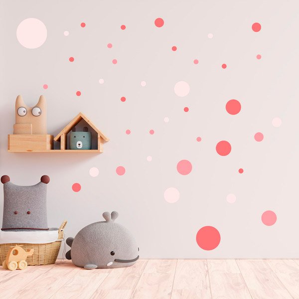 Stickers muraux: Kit Cercles de Nuances Roses