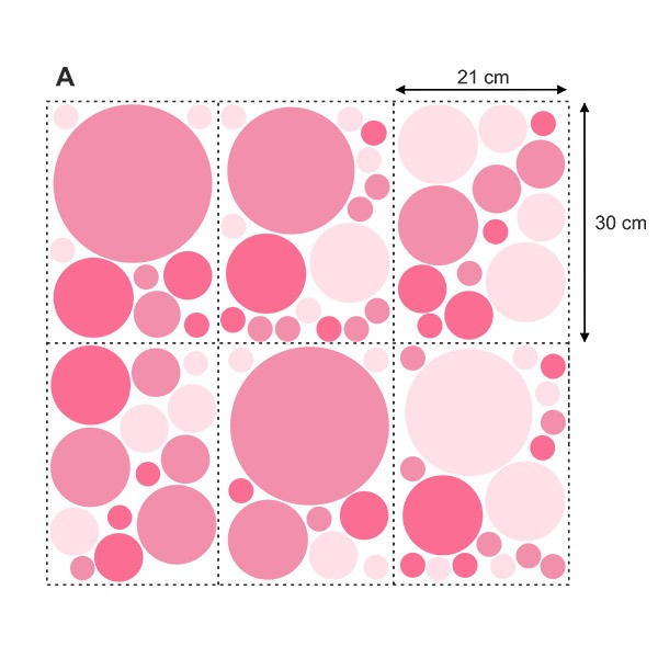 Stickers muraux: Kit Cercles de Nuances Roses