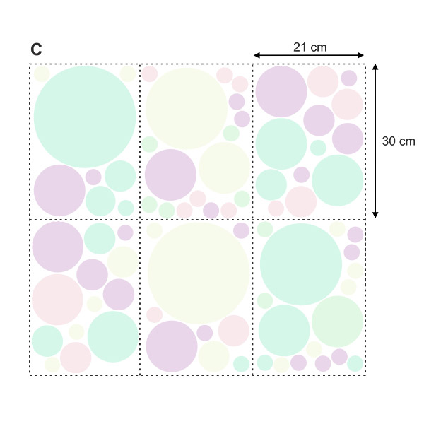 Stickers muraux: Kit Cercles à Tonalité Douce