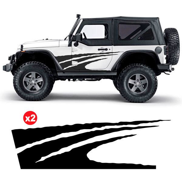 Autocollants: Kit Autocollants Latéraux Vague pour 4x4 2 Portes