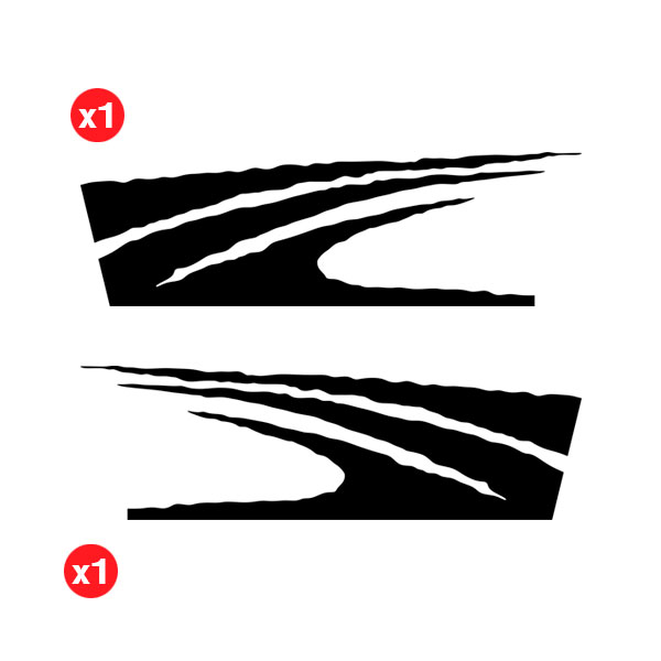 Autocollants: Kit Autocollants Latéraux Vague pour 4x4 2 Portes