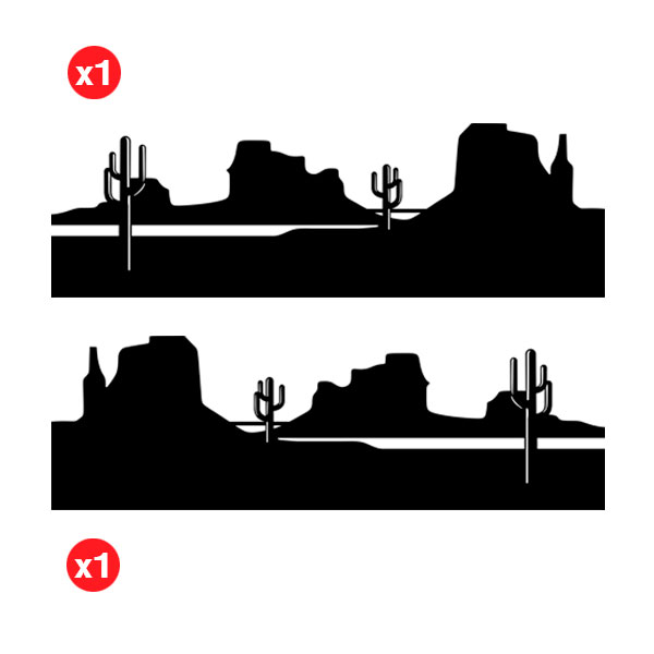 Autocollants: Kit Autocollants Latéraux Désert pour 4x4 2 Portes