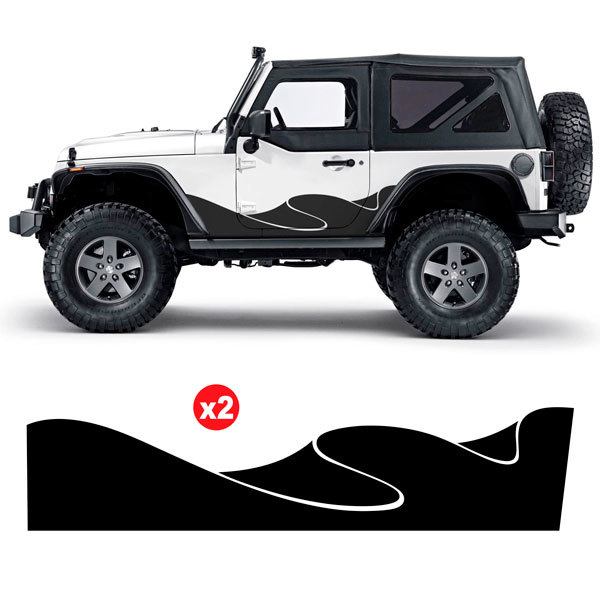 Autocollants: Kit Autocollants Latéraux Dunes pour 4x4 2 Portes