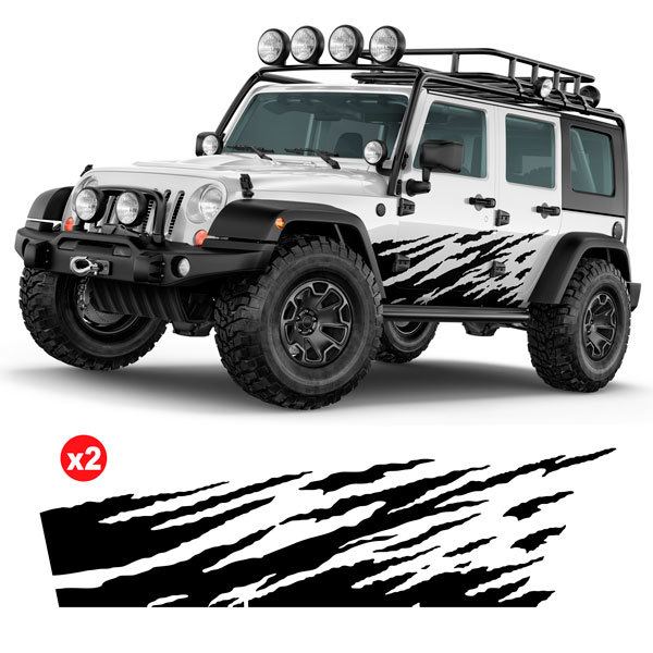 Autocollants: Kit Autocollants Latéraux Usé pour 4x4 4 Portes