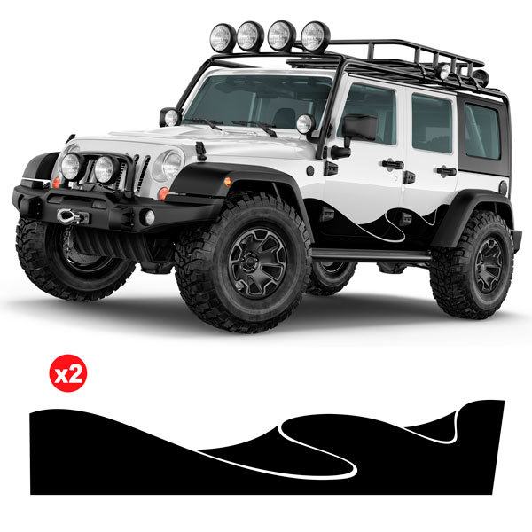 Autocollants: Kit Autocollants Latéraux Vagues pour 4x4 4 Portes