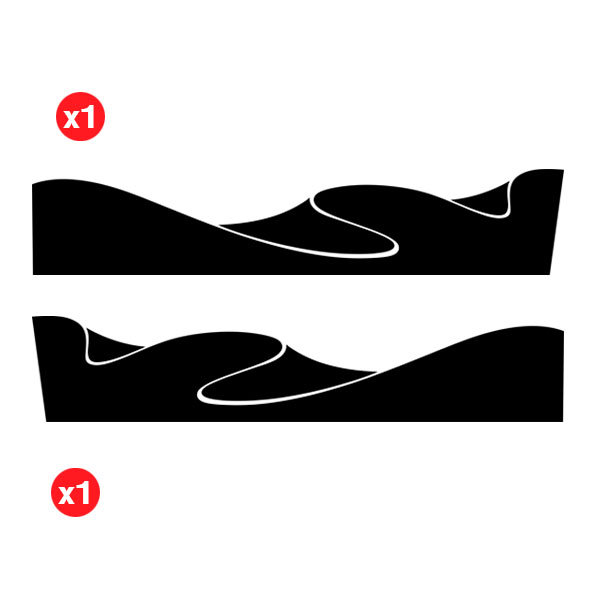 Autocollants: Kit Autocollants Latéraux Vagues pour 4x4 4 Portes