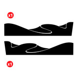 Autocollants: Kit Autocollants Latéraux Vagues pour 4x4 4 Portes 2