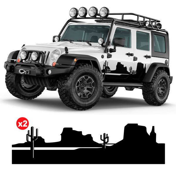 Autocollants: Kit Autocollants Latéraux Montagnes pour 4x4 4 Por