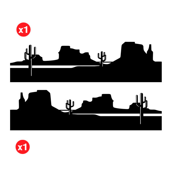 Autocollants: Kit Autocollants Latéraux Montagnes pour 4x4 4 Por