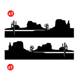 Autocollants: Kit Autocollants Latéraux Montagnes pour 4x4 4 Por 2
