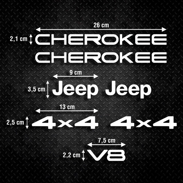 Autocollants: Kit 7X Cherokee Jeep