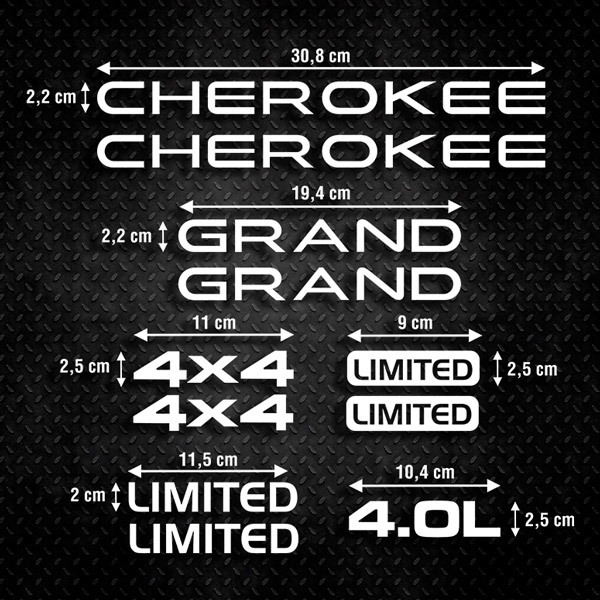 Autocollants: Kit 11X Cherokee Limited