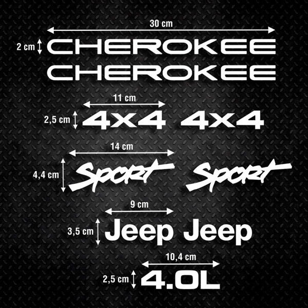 Autocollants: Kit 9X Cherokee Sport Jeep 0