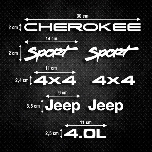 Autocollants: Kit 8X Cherokee Sport 4.OL