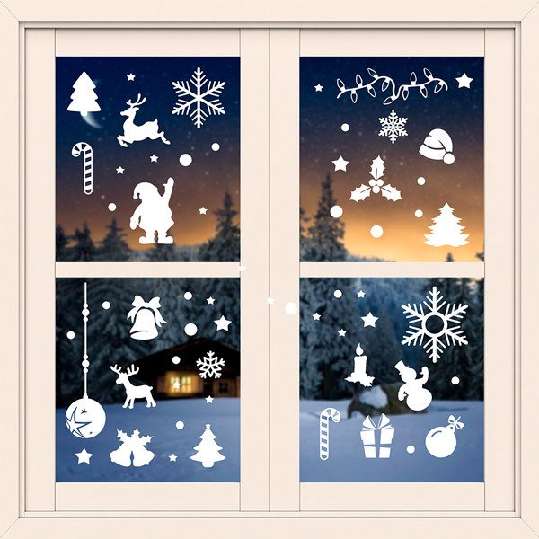 Stickers muraux: Kit 59X Décorations de Noël 2