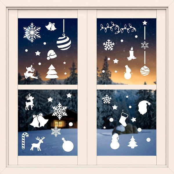 Stickers muraux: Kit 45X Décorations de Noël 4