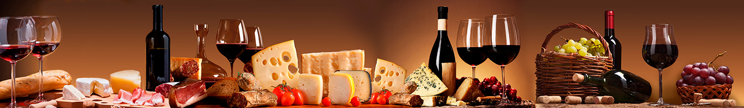 Poster xxl: Nature morte : vin, fromage et saucisses