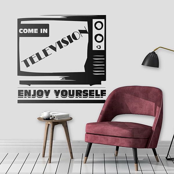 Sticker mural Entrez et profitez de la télévision