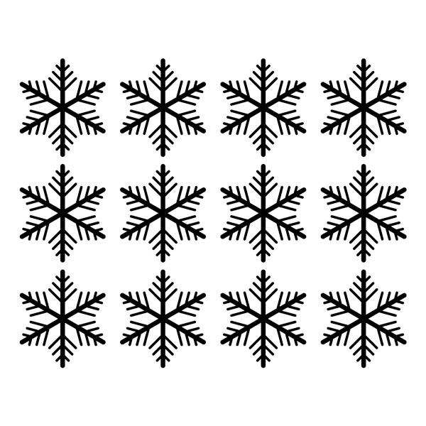 Stickers muraux: Kit 12X flocons de neige