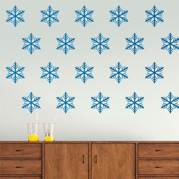 Stickers muraux: Kit 12X flocons de neige