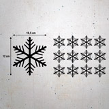 Stickers muraux: Kit 12X flocons de neige 3
