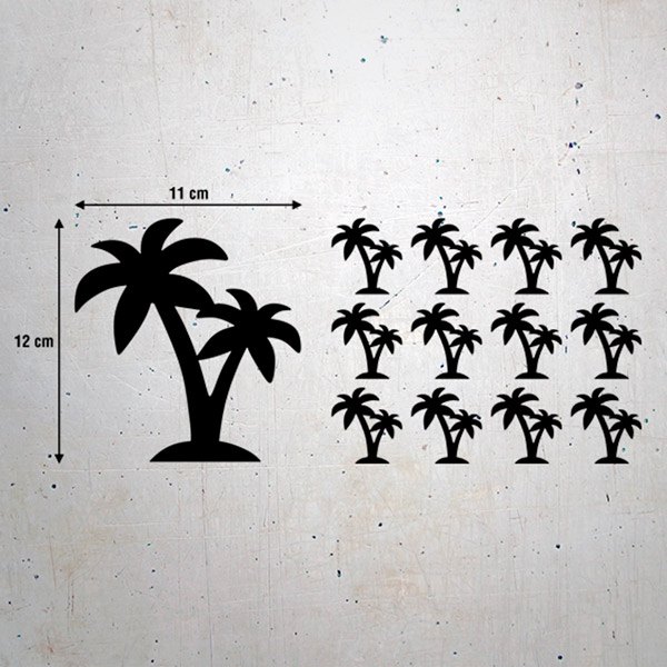 Stickers muraux: Kit 12X palmiers