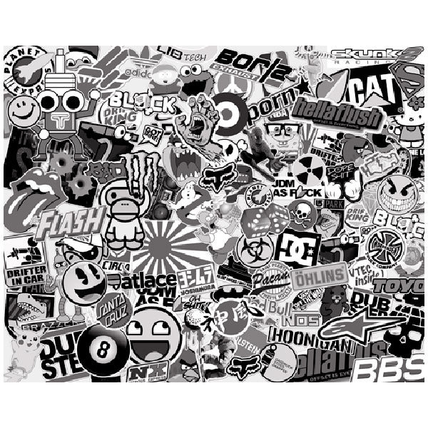 Autocollants: Stickerbomb noir et blanc