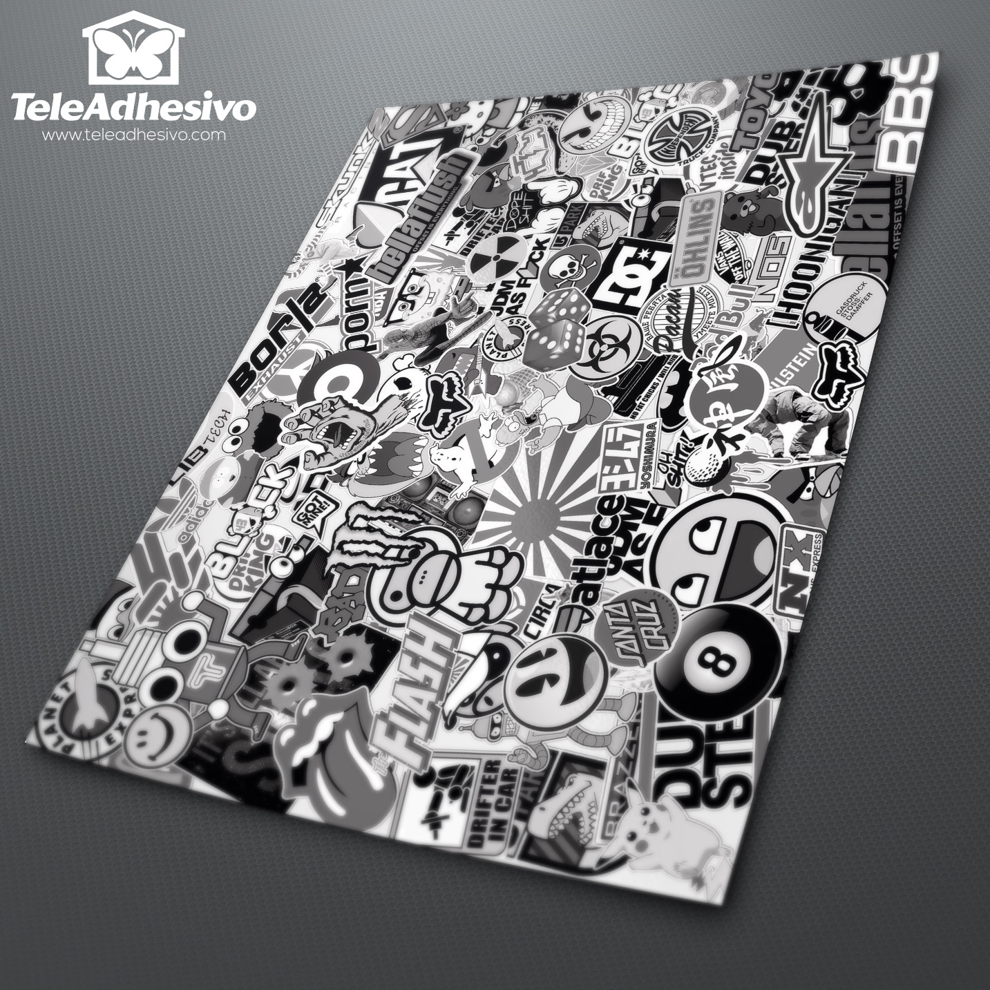 Autocollants: Stickerbomb noir et blanc