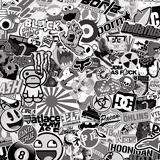 Autocollants: Stickerbomb noir et blanc 4