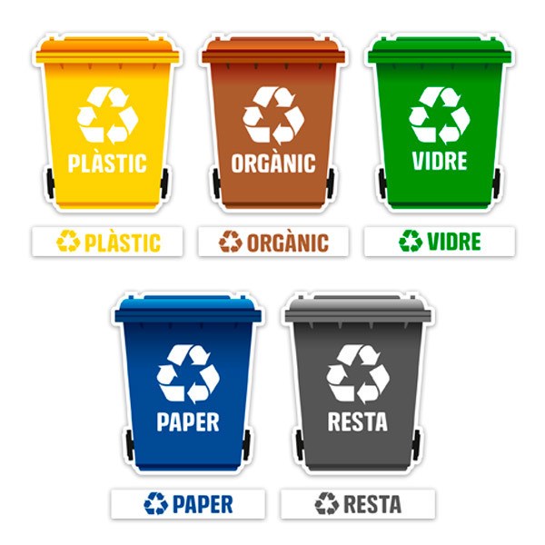 Autocollants: Kit 5X Autocollants Recyclage en Catalan
