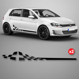 Autocollants: Côtés Vinyle 2x Kit Racing Arrivée des Drapeaux 2