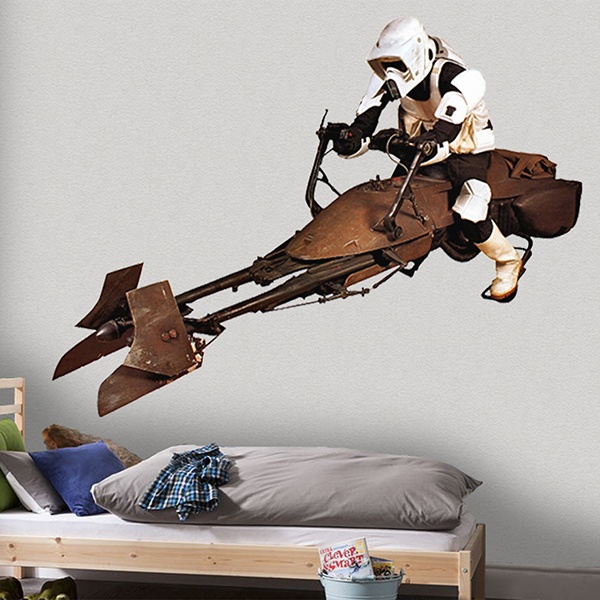 Stickers muraux: Scout trooper sur speeder bike