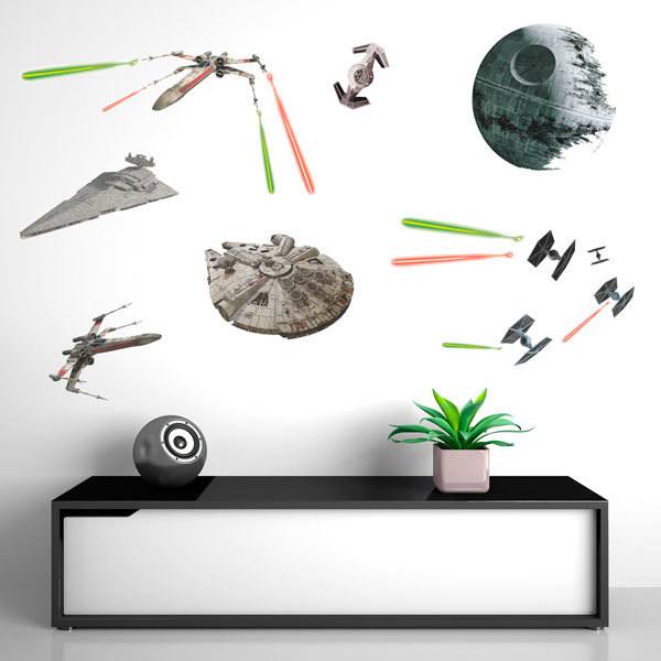 Stickers muraux: Navires Star Wars classiques