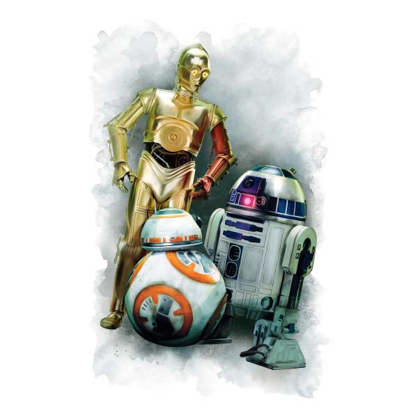 Stickers muraux: R2D2, C3PO et BB-8