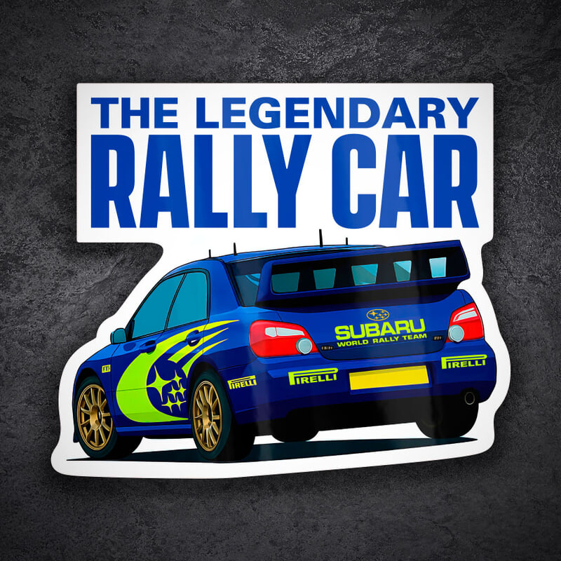 Autocollants: Voiture de Rallye L&eacute;gendaire Subaru WRC