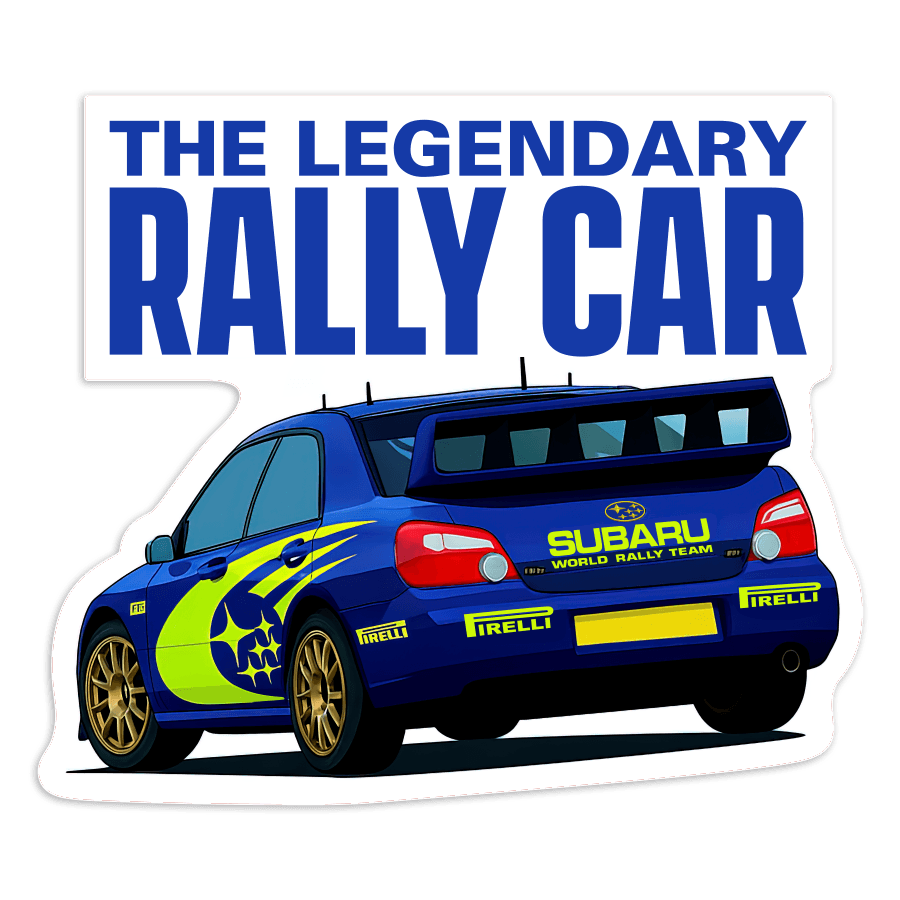 Autocollants: Voiture de Rallye L&eacute;gendaire Subaru WRC