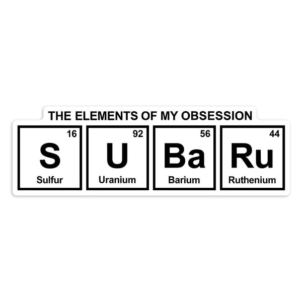 Autocollants: Symboles Tableau Périodique Subaru