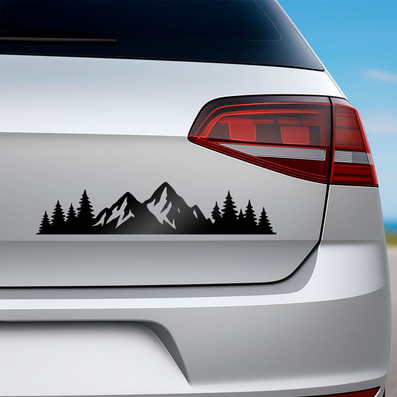 Autocollants: Silhouette Montagne et Forêt